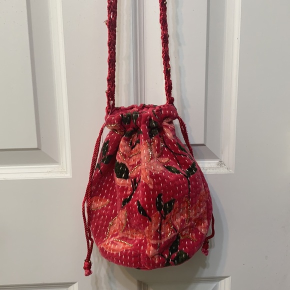 Free People Velvet Moon Crossbody Bag Satchel Red - Picture 11 of 13